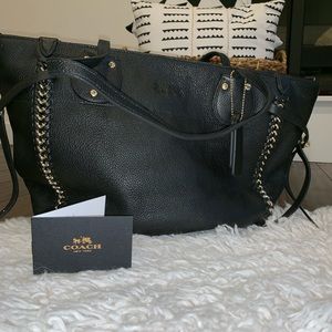 WHIPLASH LEATHER TATUM TOTE COACH PURSE